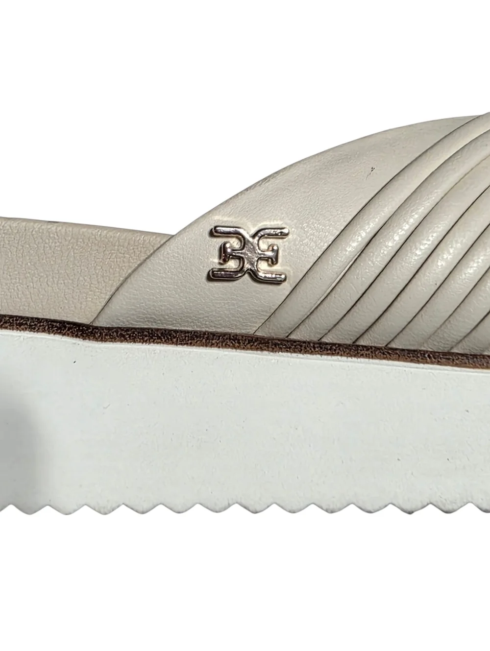 SAM EDELMAN ADRIEL KNOTTED PLATFORM SANDALS CREAM SZ 7.5